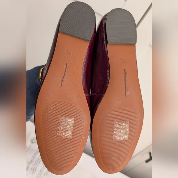 Madewell The Remy Mary Jane Flats Deep Plum Women's 7.5 Leather Shoes - Picture 7 of 8